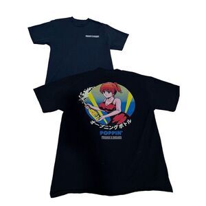 Friends and Enemies Anime Art Graphic Black T-Shirt